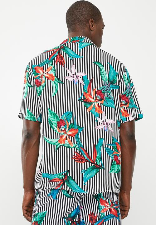 STYLE REPUBLIC - Floral stripe bowler shirt - multi