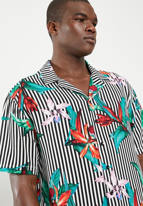 STYLE REPUBLIC - Floral stripe bowler shirt - multi