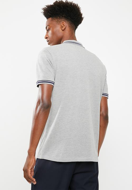 Superbalist - Pique tipped short sleeve slim fit polo - grey 