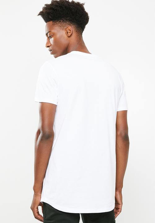 Superbalist - Curved hem longline tee - white 