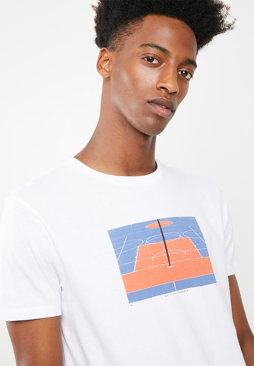 Superbalist - Curved hem longline tee - white 