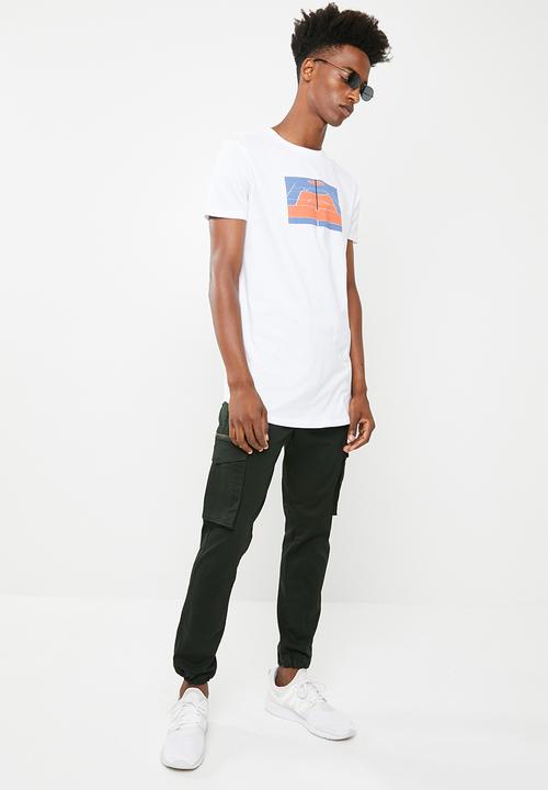 Superbalist - Curved hem longline tee - white 