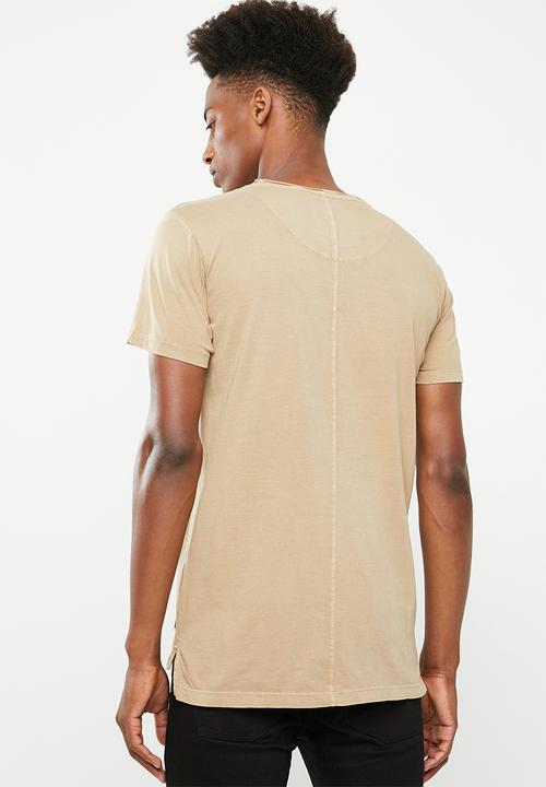 Sergeant Pepper - DNU  - Crew neck tee with print & applique - tan