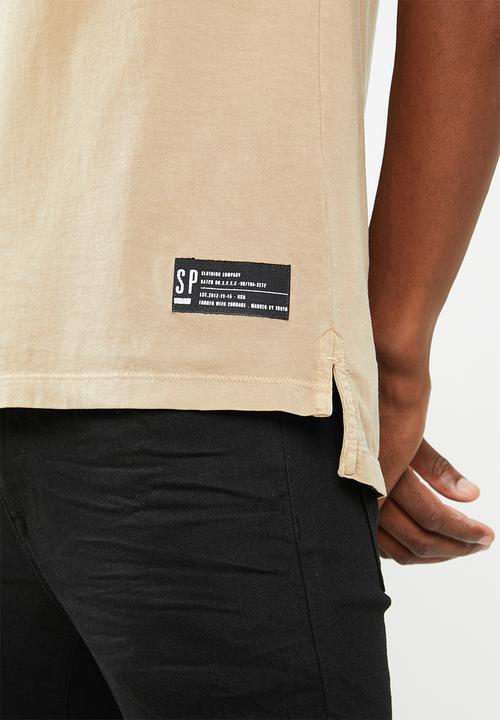 Sergeant Pepper - DNU  - Crew neck tee with print & applique - tan