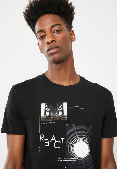 Superbalist - Curved hem longline tee - black