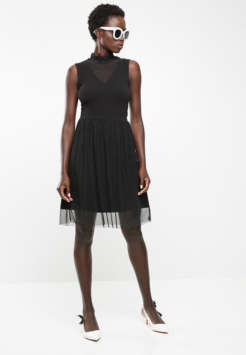 ONLY - Niella mesh dress - black