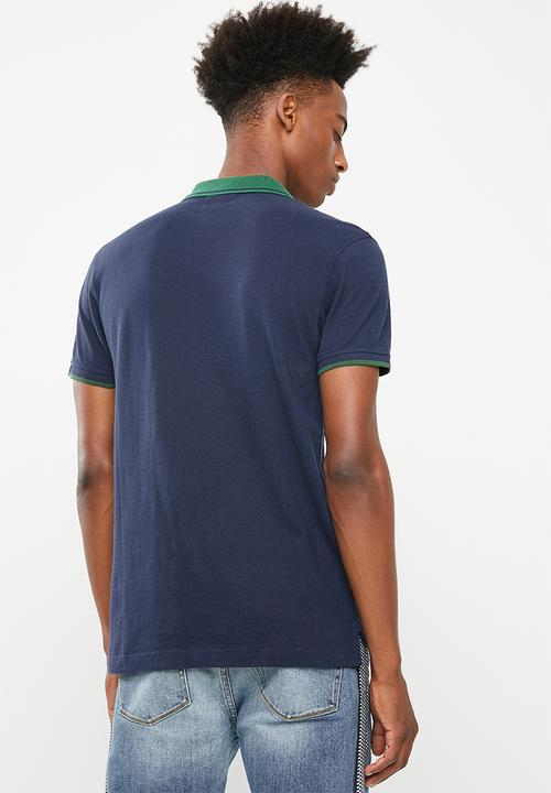 Levi’s® - Levis house mark polo colour block rugby - blue & green