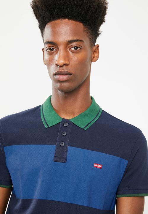 Levi’s® - Levis house mark polo colour block rugby - blue & green