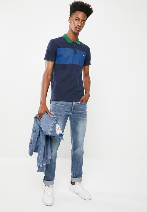 Levi’s® - Levis house mark polo colour block rugby - blue & green