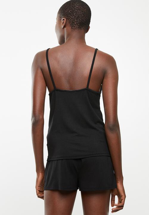 Superbalist - Sleep cami and short set - black