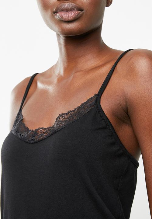 Superbalist - Sleep cami and short set - black