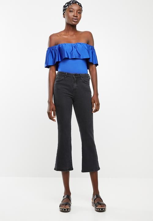 ONLY - Frill shoulder bodysuit - blue
