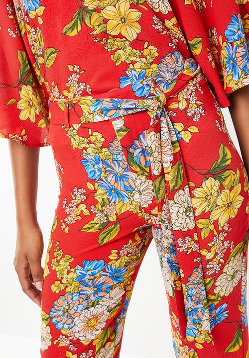 STYLE REPUBLIC - Highwaisted satin smart pants - red