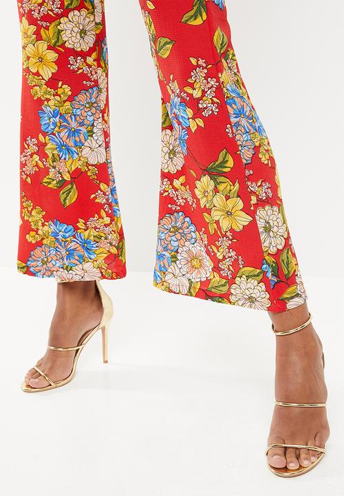 STYLE REPUBLIC - Highwaisted satin smart pants - red