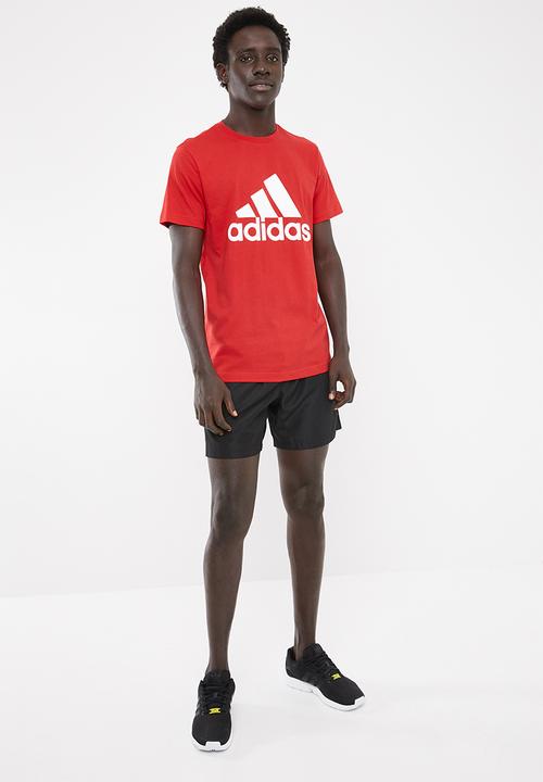 adidas Performance - Adidas essential linear cotton tee - red