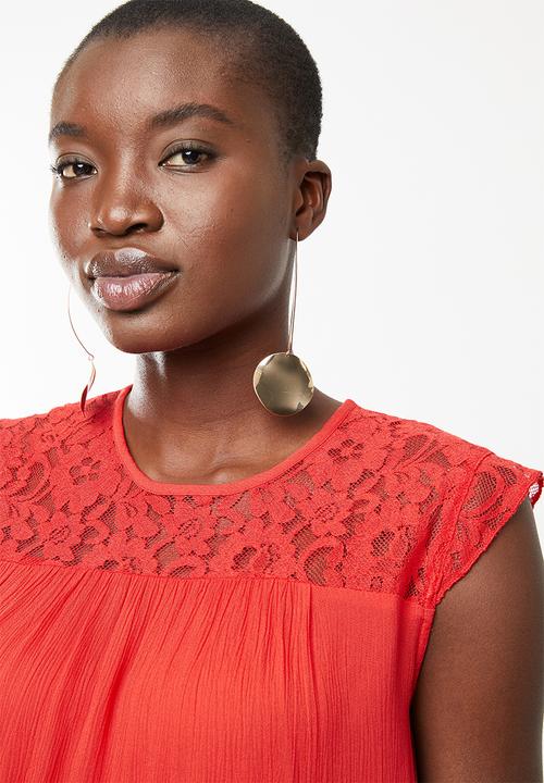ONLY - Karmen lace top - red