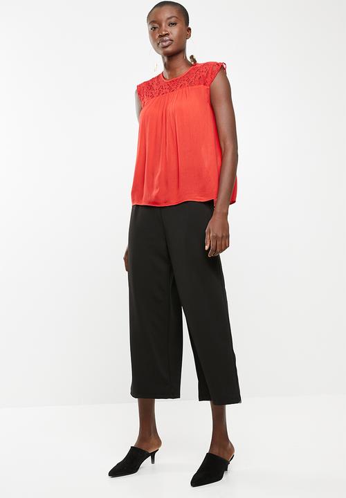 ONLY - Karmen lace top - red