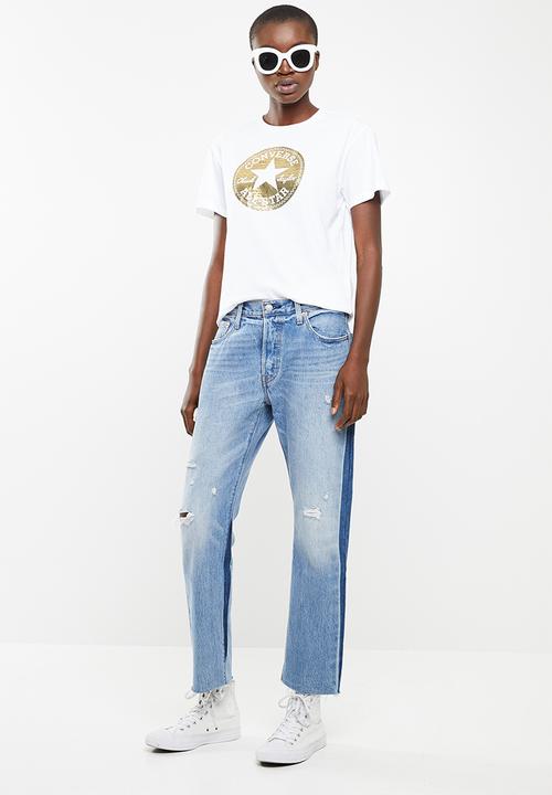 Converse - Precious metal chuck patch easy crew tee - white