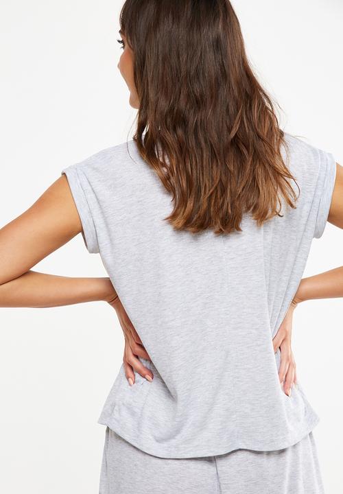 Cotton On - Rib boxy T-shirt - grey 