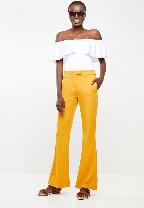 ONLY - Frill shoulder bodysuit - white