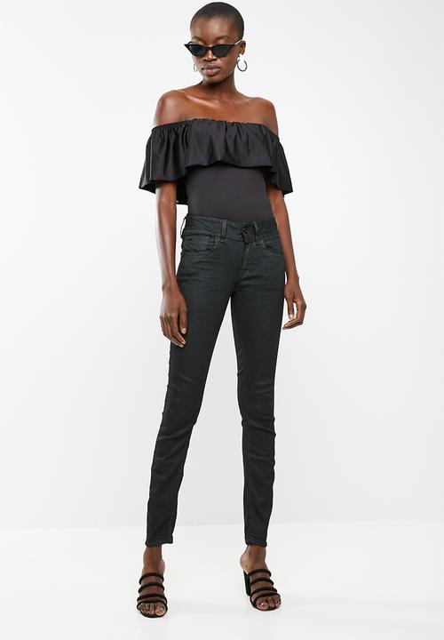 ONLY - Frill shoulder bodysuit - black