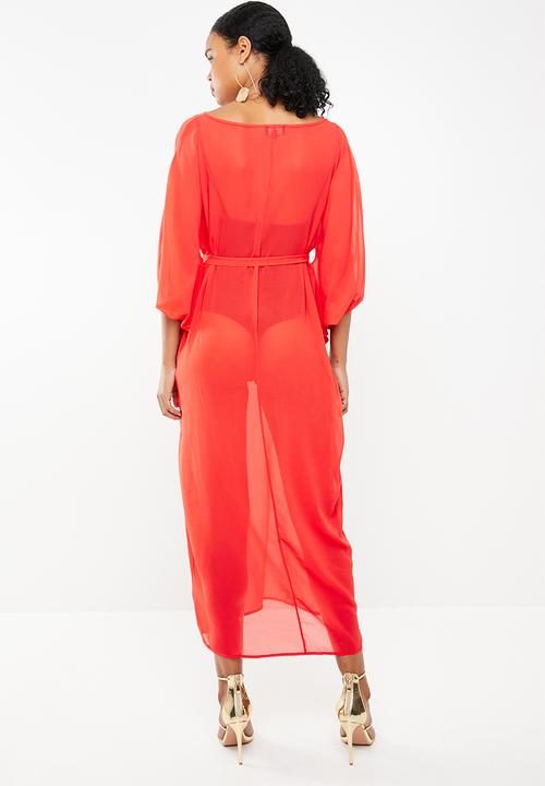 STYLE REPUBLIC - Dramatic kaftan maxi dress - red