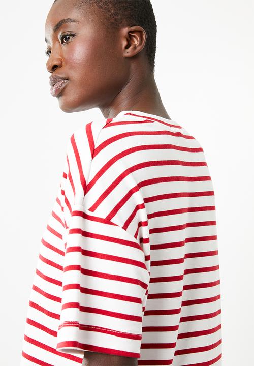 Superbalist - Boxy tee - red & white 