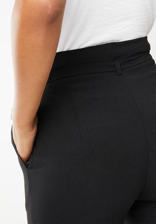 STYLE REPUBLIC - Highwaisted paperpag pants - black