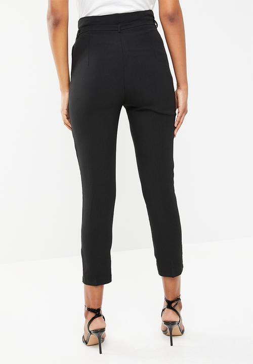 STYLE REPUBLIC - Highwaisted paperpag pants - black