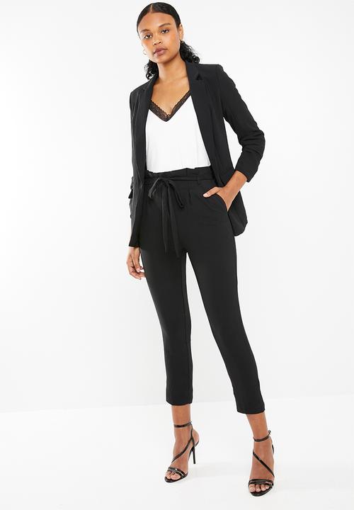 STYLE REPUBLIC - Highwaisted paperpag pants - black