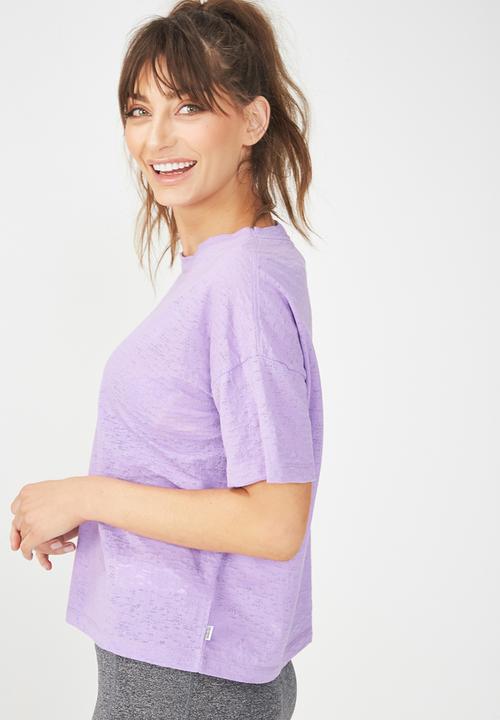 Cotton On - Boxy burnout T-shirt - purple