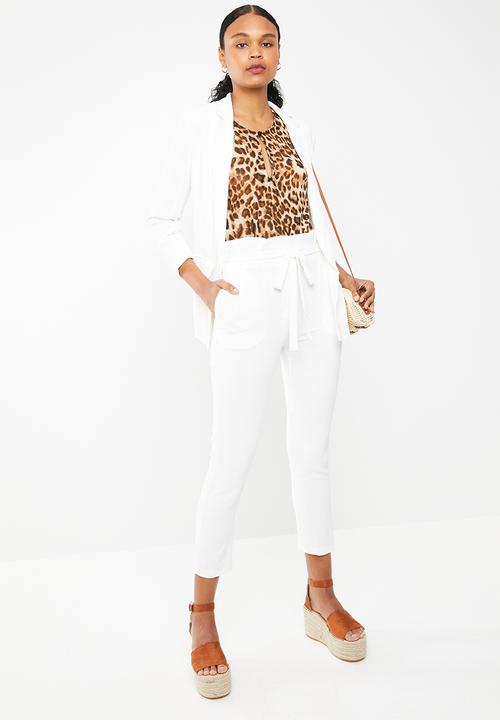 STYLE REPUBLIC - Highwaisted paperpag pants - white