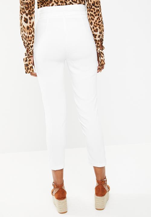 STYLE REPUBLIC - Highwaisted paperpag pants - white