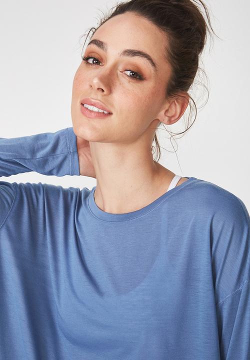 Cotton On - Long sleeve split hem - blue