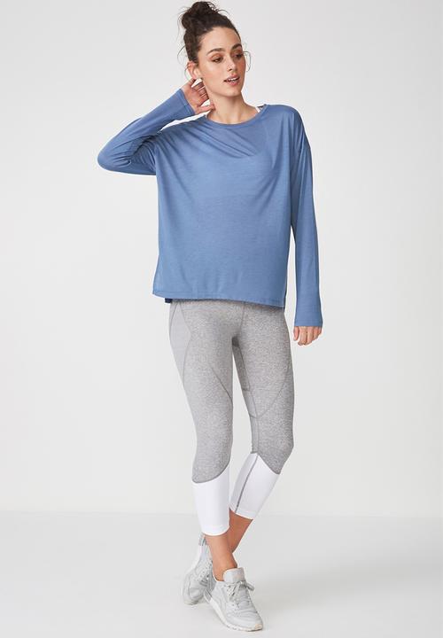 Cotton On - Long sleeve split hem - blue
