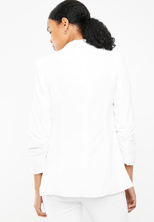 STYLE REPUBLIC - Ruched sleeve soft blazer - white