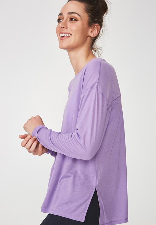Cotton On - Long sleeve split hem - purple