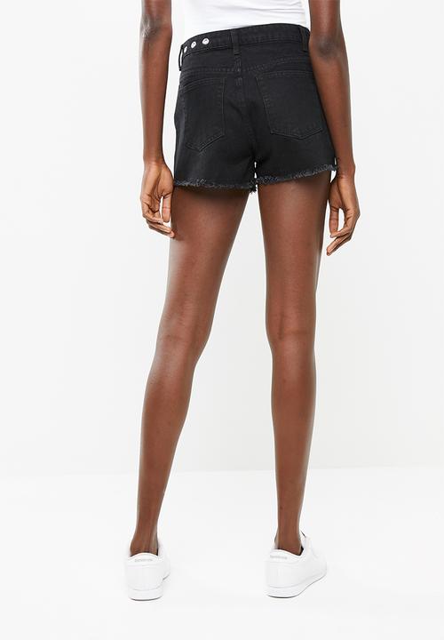 Superbalist - Eyelet detail denim shorts - black