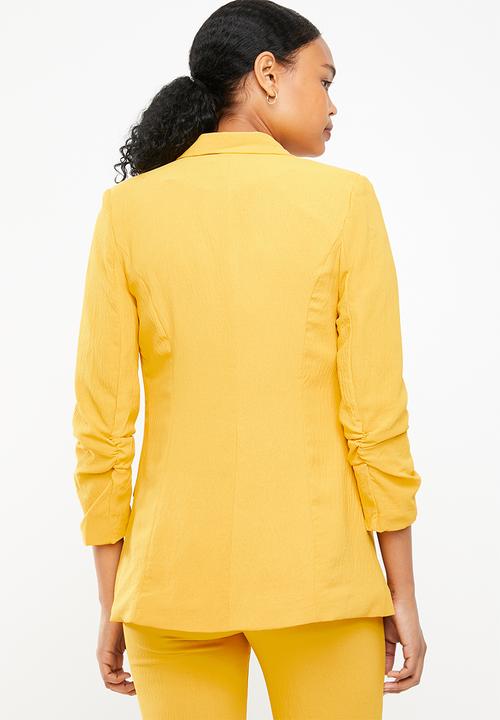 STYLE REPUBLIC - Ruched sleeve soft blazer - yellow