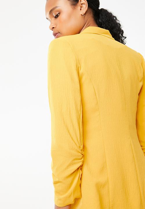 STYLE REPUBLIC - Ruched sleeve soft blazer - yellow