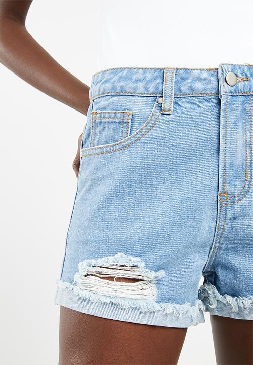 Superbalist - Turn up denim short - blue