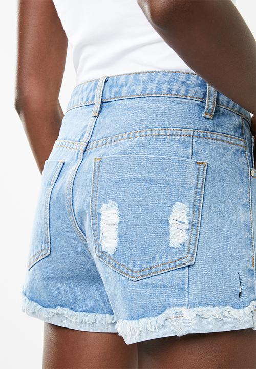Superbalist - Turn up denim short - blue