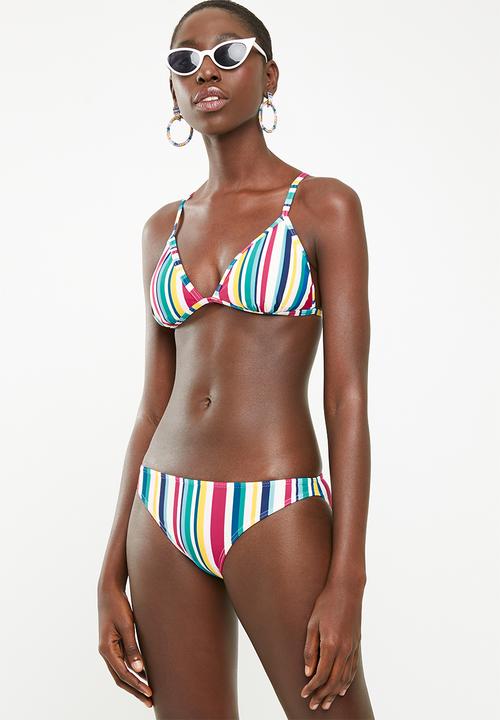 Sun Love - Candy stripe bikini bottoms - blue, pink & yellow