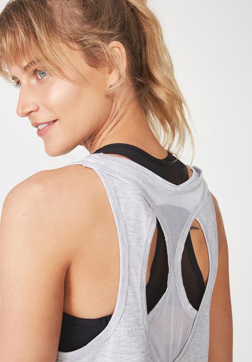 Cotton On - Double back racer tank - grey 