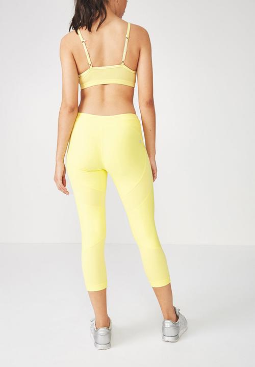 Cotton On - Textured crop tight - yellow