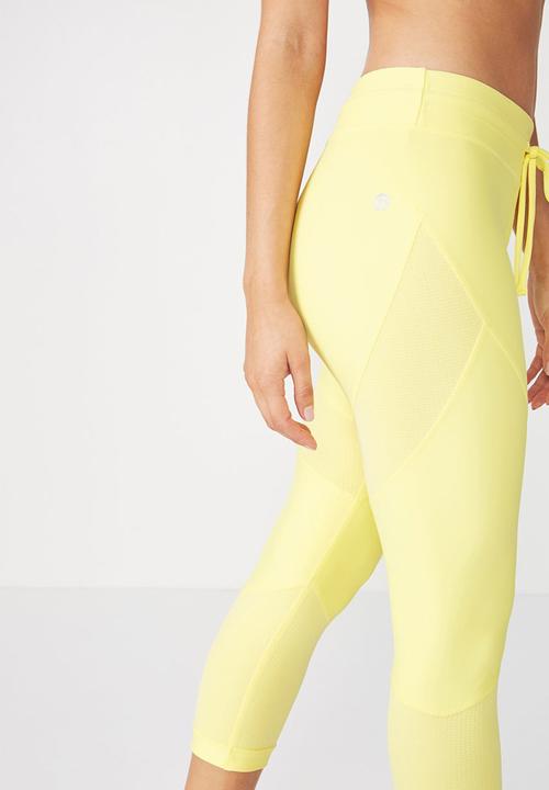 Cotton On - Textured crop tight - yellow