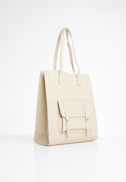 STYLE REPUBLIC - Leather-look shopper bag - cream