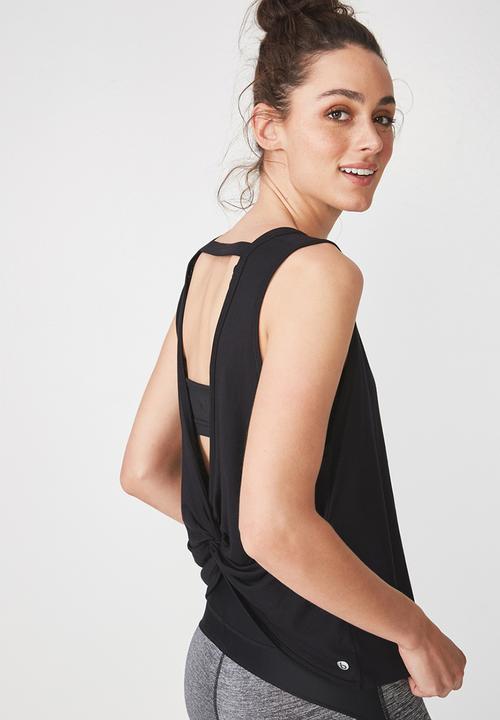 Cotton On - Backless twist tank top - black