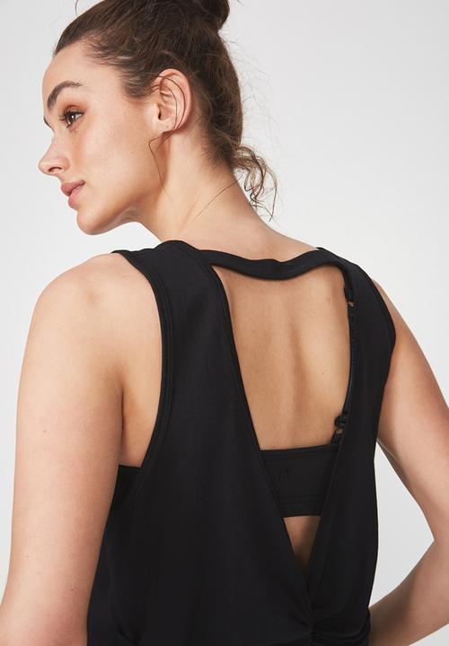 Cotton On - Backless twist tank top - black