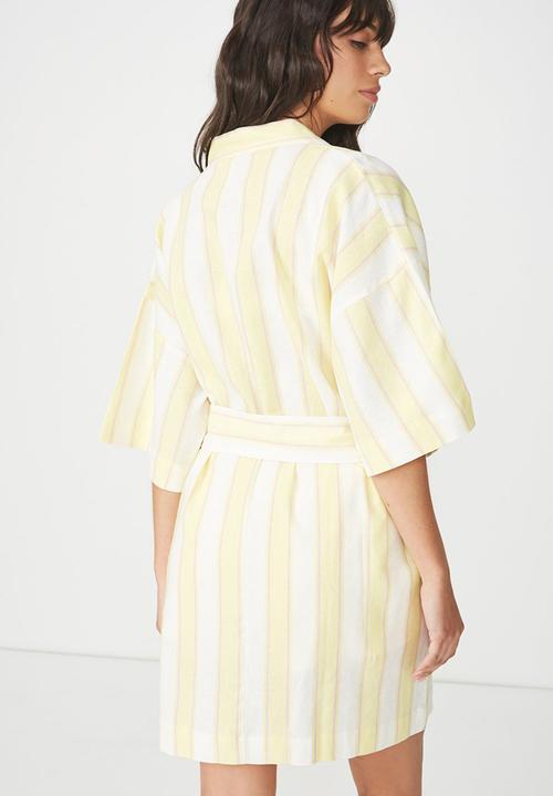 Cotton On - Woven kimono stripe - yellow
